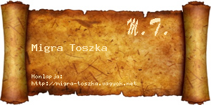 Migra Toszka névjegykártya